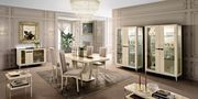 Light beige Italy-made dining table in glossy finish main photo