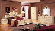 Barocco (Ivory) Classical style ivory king size bedroom set