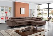 Contemporary caramel full leather sectional main photo