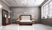 Walnut high-gloss lacquer Spain-made modern bedroom main photo