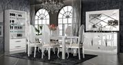 European high-gloss oversized family dining in white