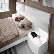 Spain-made white low-profile modern platform king size bed main photo