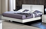 Modern white platform low-profile king size bed