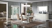 White lacquer finish family size dining