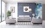 Light gray chenille fabric casual style sofa w/ sleeper main photo