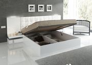 Modern designer bed king size in white main photo