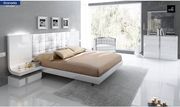 Modern designer white low platform bed main photo