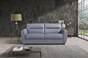 Modern sofa bed / sofa in blue leather main photo
