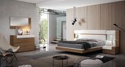 Walnut wood / white eco leather Spanish modern bed