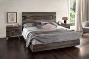 Vintage oak high-gloss king size bed made in Italy main photo