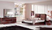 Modern platform bed in walnut lacquer main photo