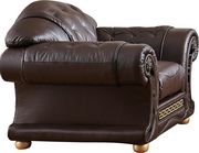Apolo (Brown) Brown royal style tufted button design leather chair
