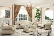 Ivory royal style tufted button design leather sofa main photo