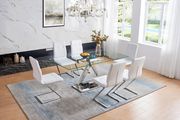 ZZ Contemporary tempered glass top dining table w/ z shape