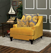 Gold fabric retro style chair
