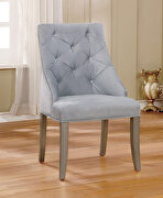 Silver/ gray button tufted backs chair