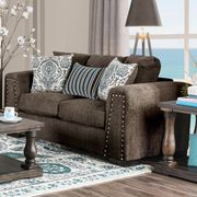 Casual linen-like fabric living room loveseat