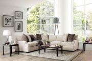 Ivory chenille fabric US-made sectional sofa main photo