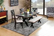 Black finish transitional style dining table