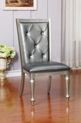 Silver gray glam style dining chair main photo