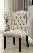 Sania I Antique black wood top wing design dining chair