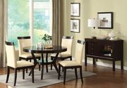 Espresso wood round top dining table main photo