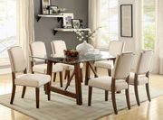 Simple modern dining table w tempered glass top main photo