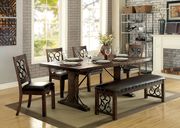 Family size dining in rustic walnut finish