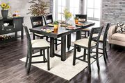 Brushed black/ivory couter height table w/ leafs main photo