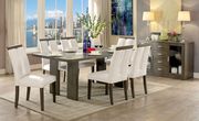 Led lights dining table in gray finish main photo