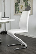 Contemporary white padded leatherette dining chair