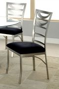 Black seat / stainless steel base dining chair