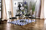 Round glass top contemporary dining table