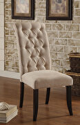 Beige upholstered seat button tufted dining chair main photo