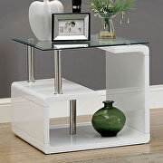 White high gloss / glass contemporary end table