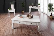 Antique white coffee table w/ drawers main photo