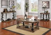 Classic style glass insert top coffee table main photo