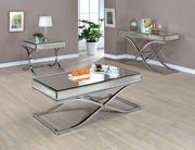 Chrome finish mirror top glam style coffee table