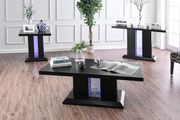 Black wood finish coffee table with LED main photo