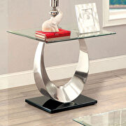 Stainless steel / glass top end table main photo