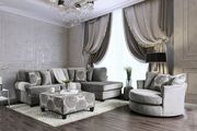 Gray microfiber large living room sectional sofa