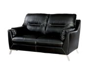 Black leatherette loveseat in contemporary style main photo