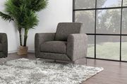 Brown linen-like fabric contemporary chair main photo