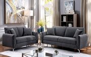 Gray linen-like fabric contemporary  sofa main photo