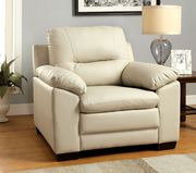 Ivory leatherette casual chair in modern style