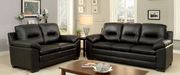 Black leatherette casual sofa in modern style main photo