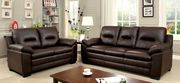 Brown leatherette casual sofa in modern style main photo