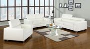 White bonded leather low-profile sofa