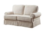 Skirted beige fabric casual style loveseat main photo