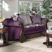 Purple premium fabric transitional style loveseat